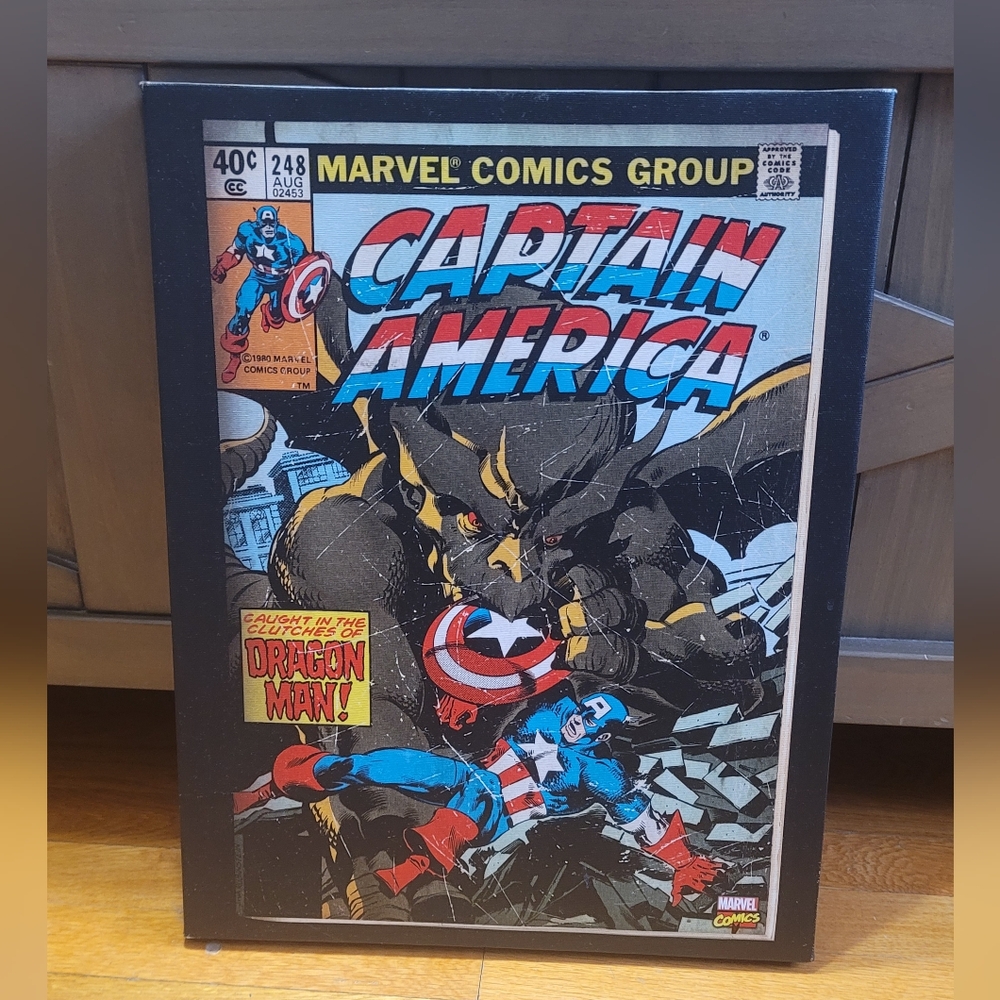 MARVEL COMICS Captain America Retro Canvas Wall Art Print